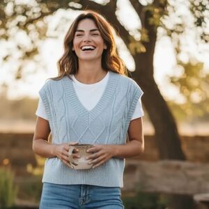 Sincerly Jules Powder Blue Sweater Vest